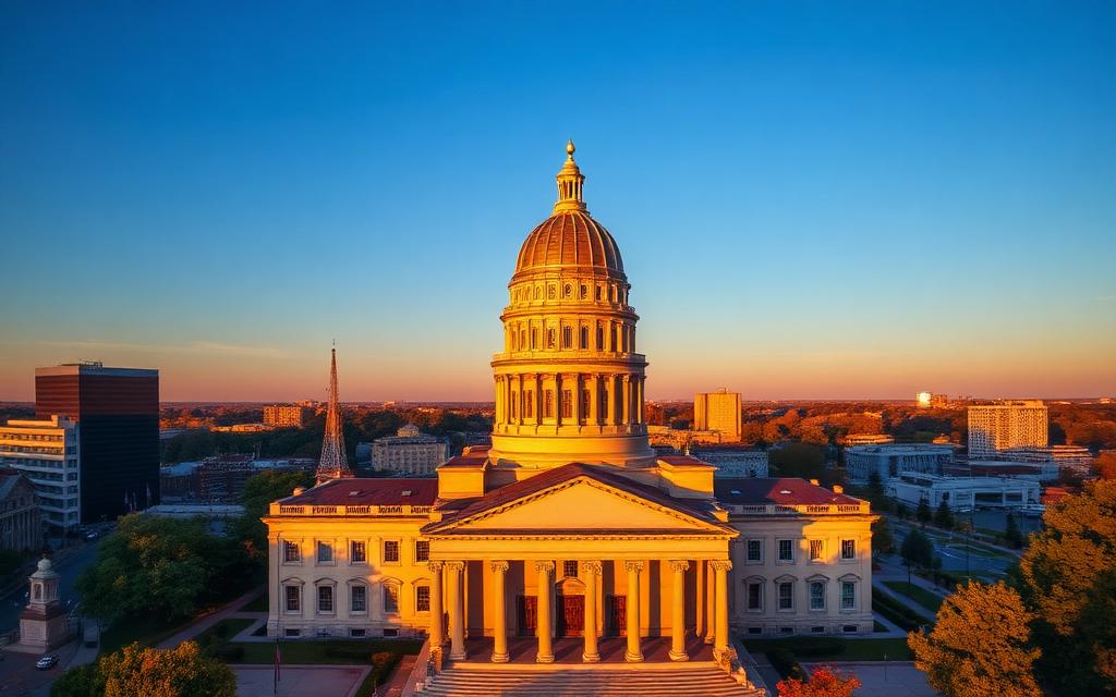 Georgia State Capitol at golden hour